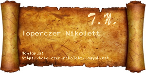 Toperczer Nikolett névjegykártya